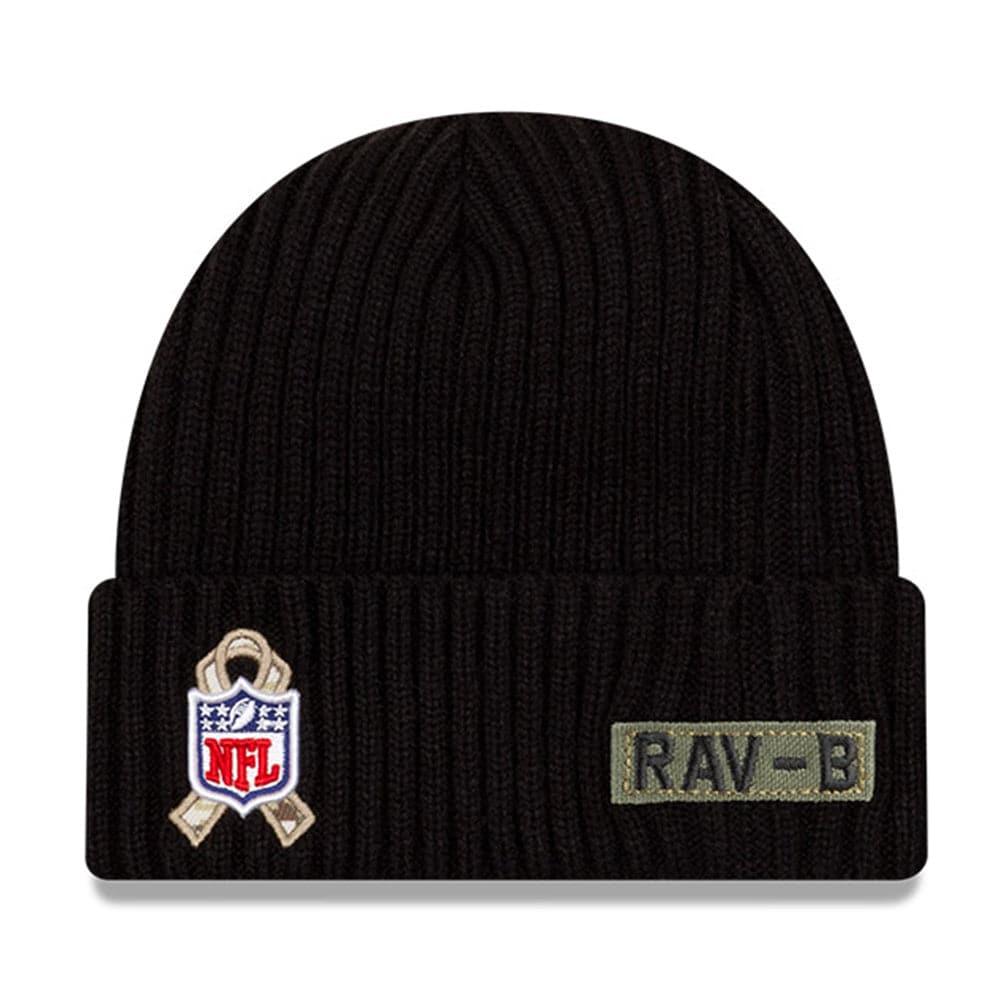 New Era Beanies Baltimore Ravens New Era NFL 2020 Salute To Service Cuffed Knit Beanie - Black