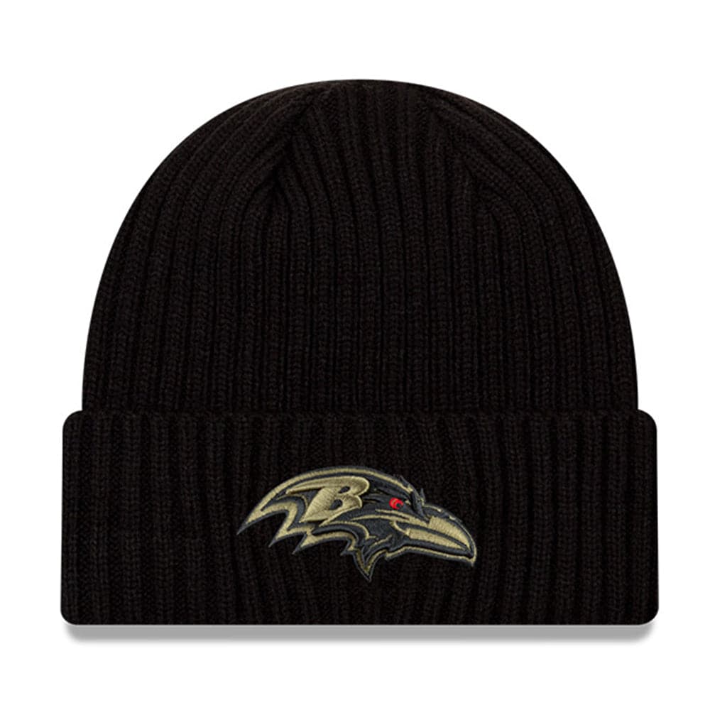 New Era Beanies Baltimore Ravens New Era NFL 2020 Salute To Service Cuffed Knit Beanie - Black