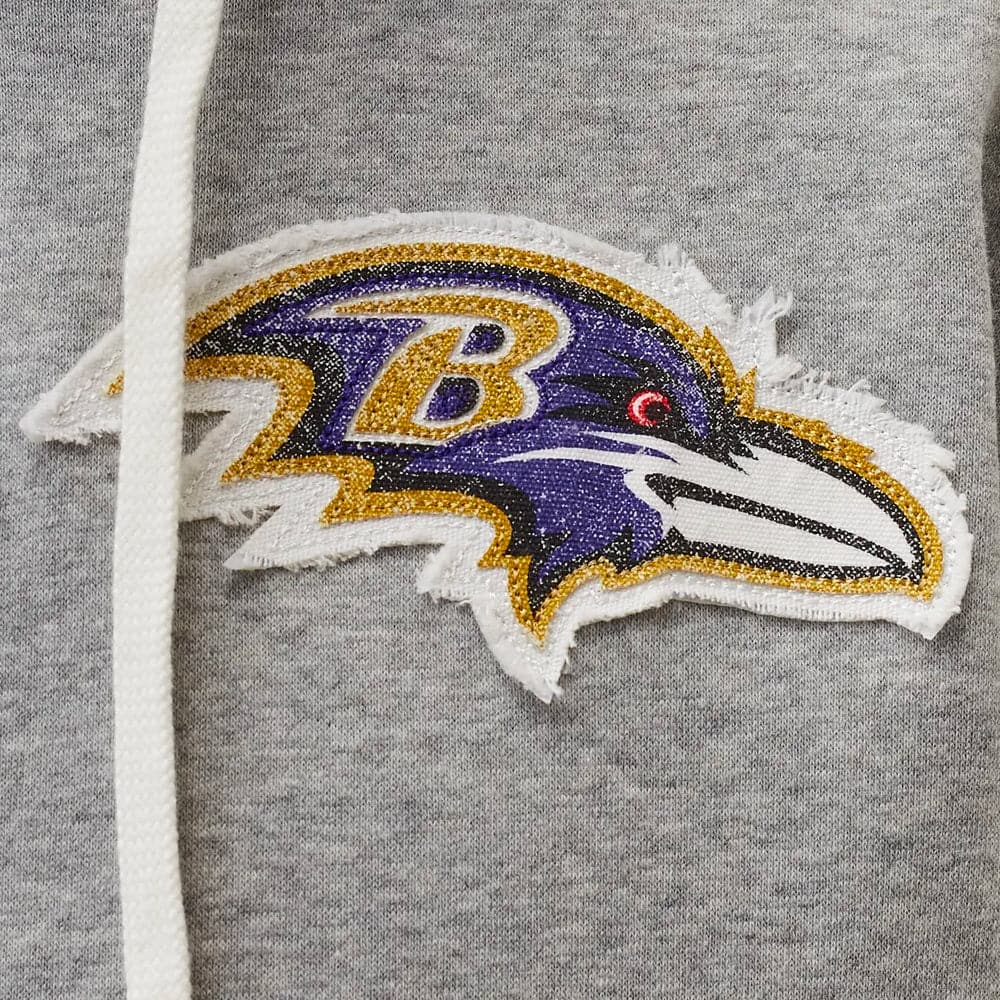 Nike Jumpers Baltimore Ravens Nike NFL Historic Full Zip Fleece Hoodie Jumper - Grey