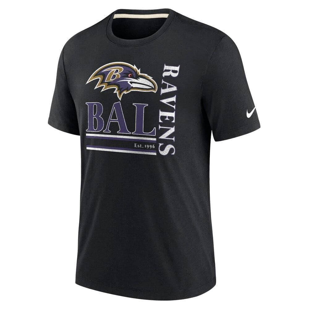 Nike T-Shirts Baltimore Ravens Nike NFL Historic Logo Tri-Blend T-Shirt - Black
