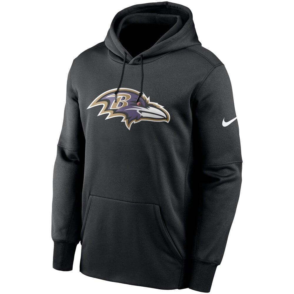 Nike Jumpers Baltimore Ravens Nike NFL Prime Logo Therma Hoodie Jumper - Black