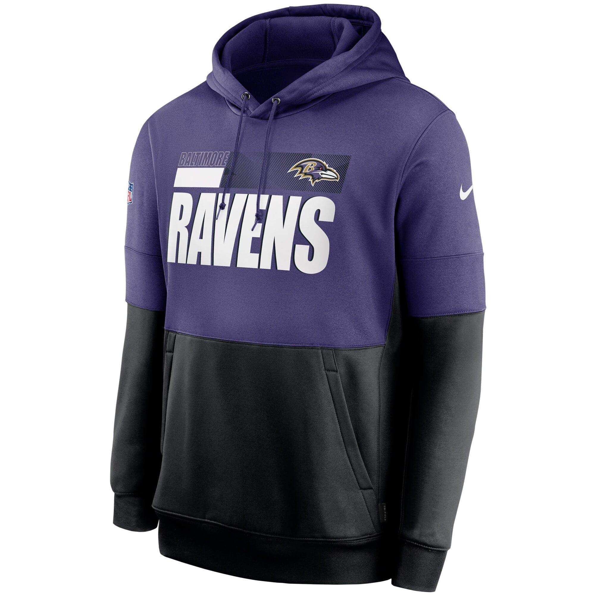 Nike Jumpers Baltimore Ravens Nike NFL TN Lockup Therma Hoodie Jumper - Purple/Black