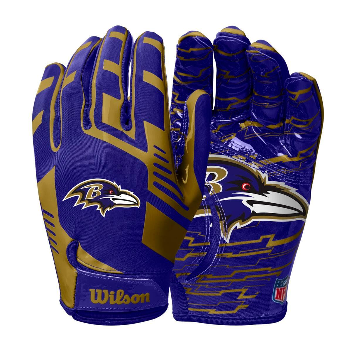 Wilson Sporting Goods Gloves Baltimore Ravens Wilson NFL Team Stretch Fit Receiver Gloves