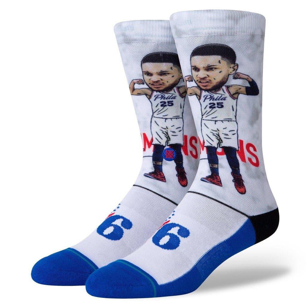 Stance Socks Ben Simmons Philadelphia 76ers Stance NBA Big Head Crew Socks