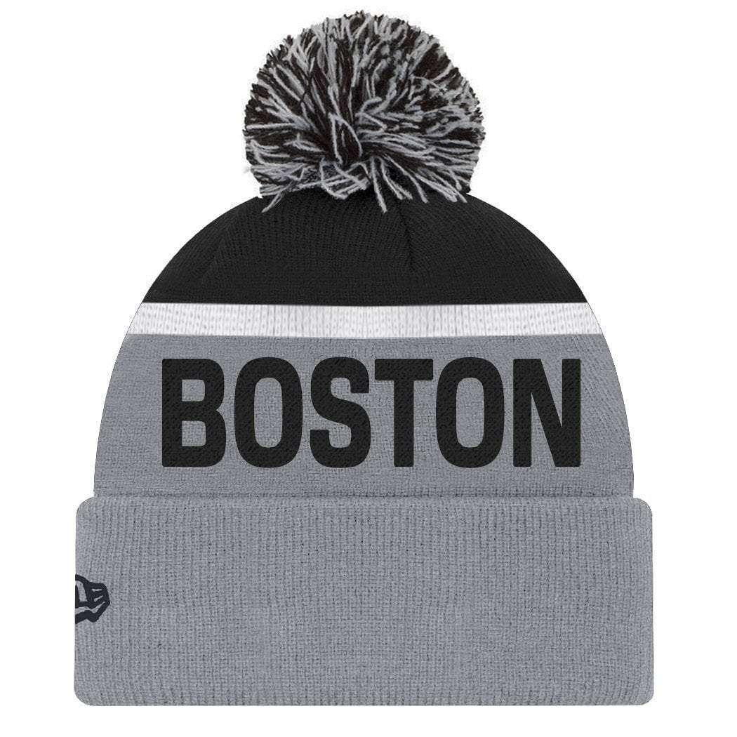 Boston Red Sox New Era MLB Team Monochrome Knit Beanie - Grey