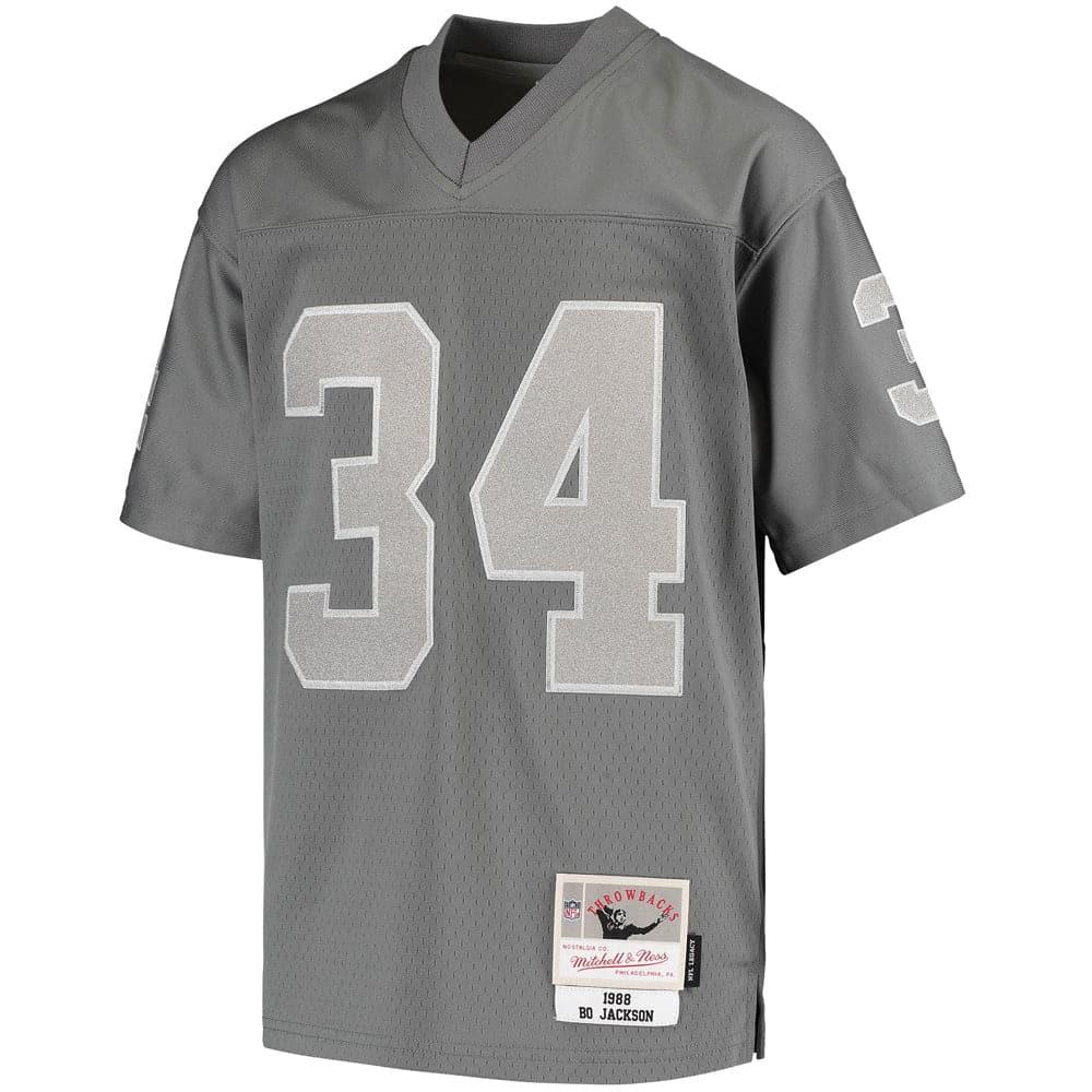 Mitchell And Ness Jerseys Bo Jackson Las Vegas Raiders Mitchell & Ness NFL Metal Works Legacy Jersey - Gunmetal