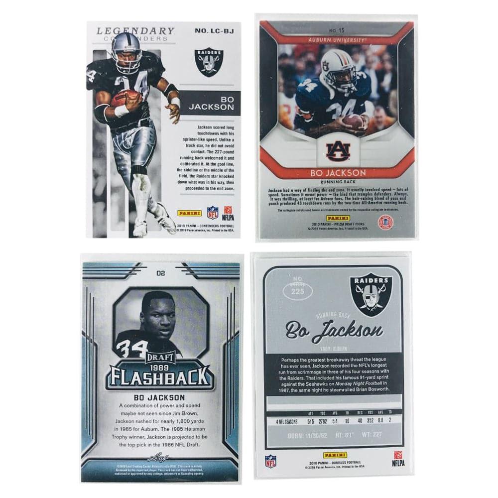 Panini Cards Bo Jackson Los Vegas Raiders Panini NFL 4 Insert Card Set