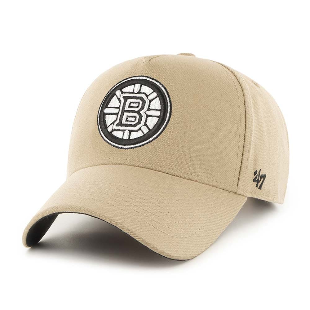47 Brand Caps Boston Bruins '47 NHL Monochrome MVP DT Snapback Hat - Khaki