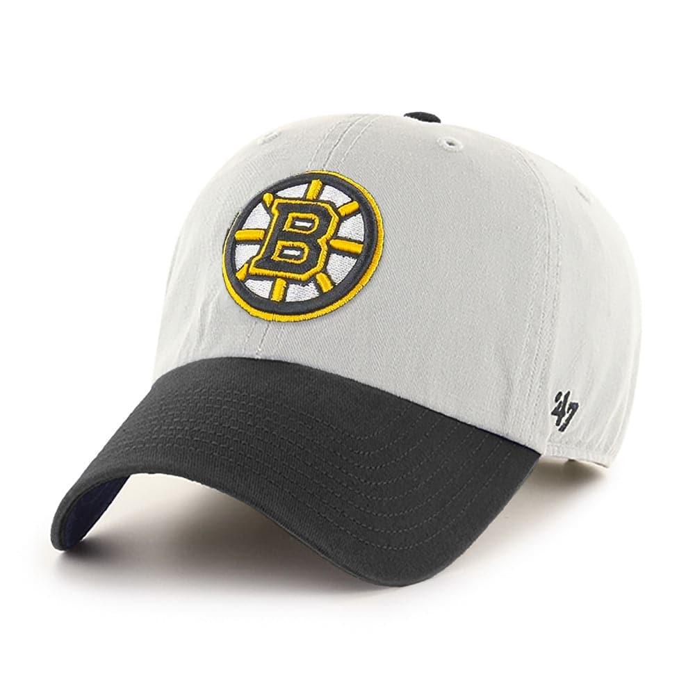 47 Brand Caps Boston Bruins '47 NHL Team 2-Tone Clean Up Strapback Hat - Grey
