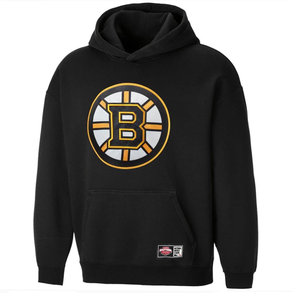 NHL Branded Jumpers Boston Bruins NHL Applique Logo Oversized Hoodie Jumper - Black