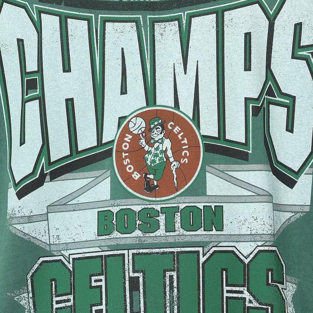 Mitchell And Ness T-Shirts Boston Celtics Mitchell & Ness NBA 1976 Champs Vintage T-Shirt - Faded Green