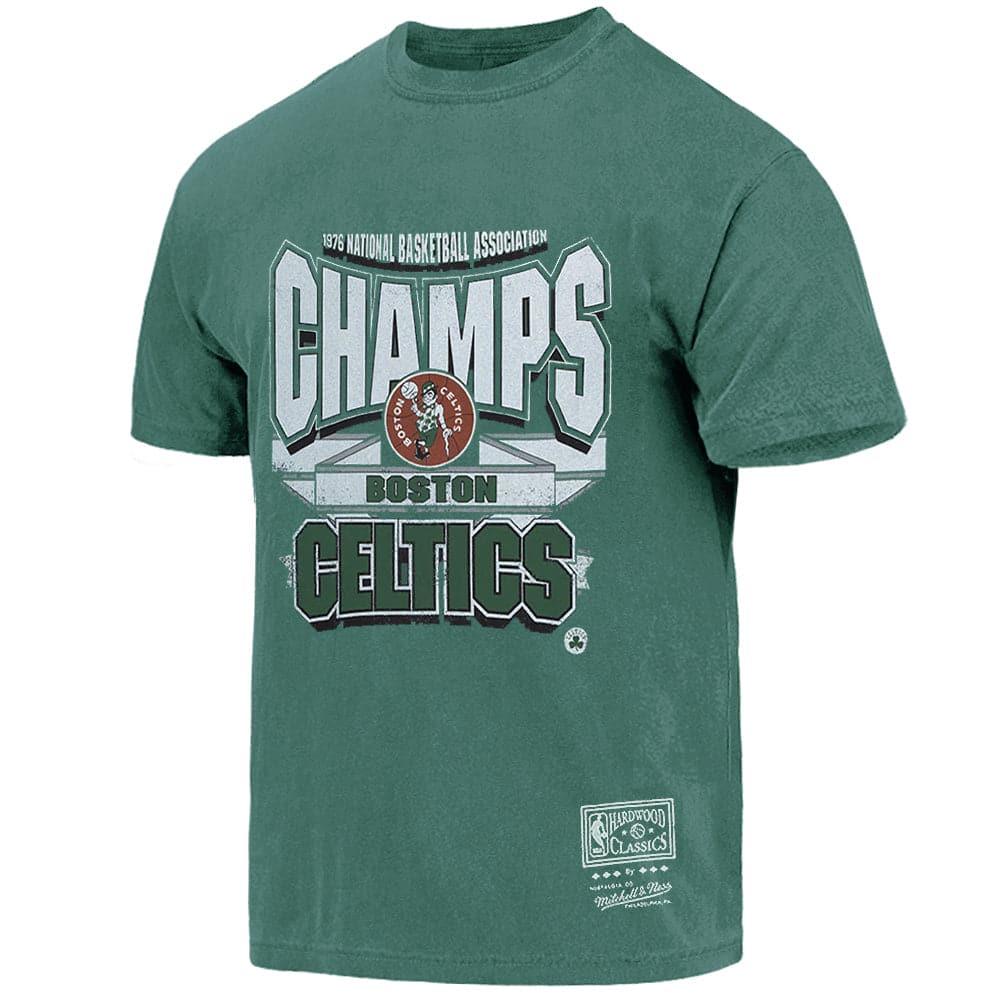 Mitchell And Ness T-Shirts Boston Celtics Mitchell & Ness NBA 1976 Champs Vintage T-Shirt - Faded Green