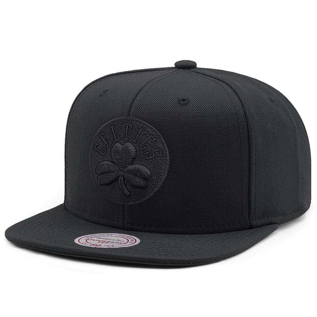 Mitchell And Ness Caps Boston Celtics Mitchell & Ness NBA All Black High Crown Snapback Hat