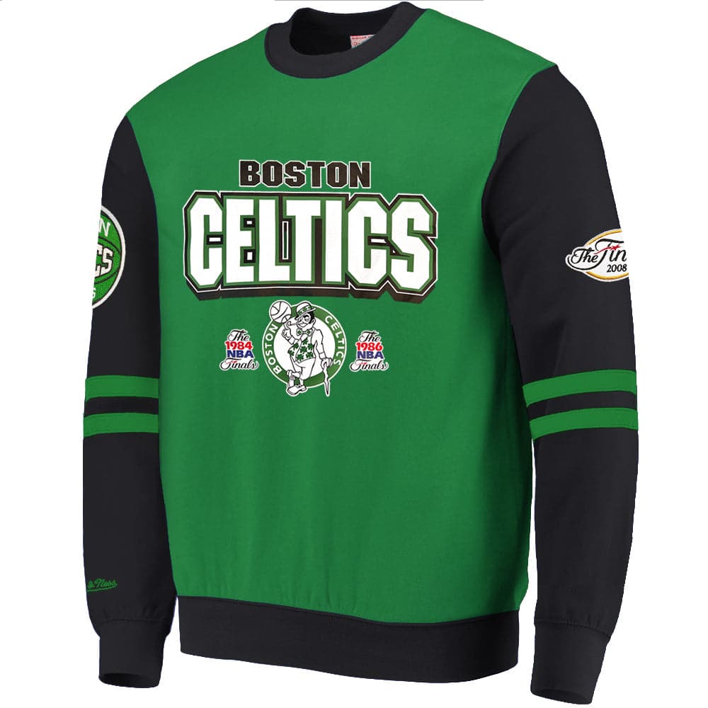 Mitchell And Ness Jumpers Boston Celtics Mitchell & Ness NBA All Over 2.0 Crew Jumper - Green