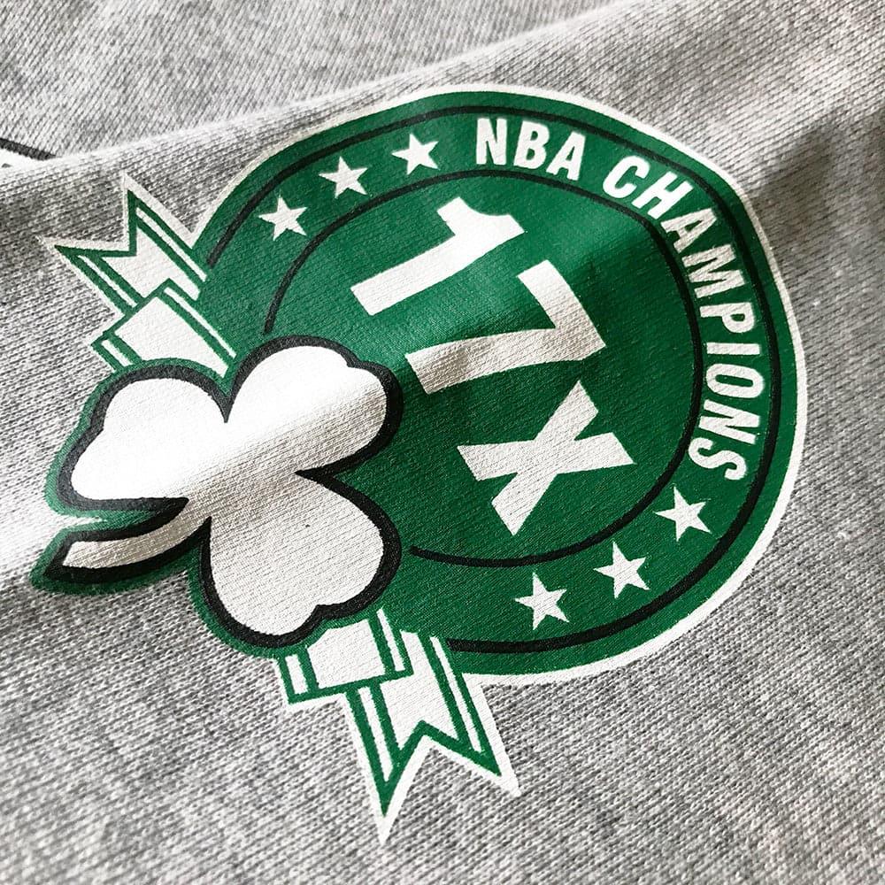 Mitchell And Ness Jumpers Boston Celtics Mitchell & Ness NBA All Over Champs Premium Crew Jumper - Grey