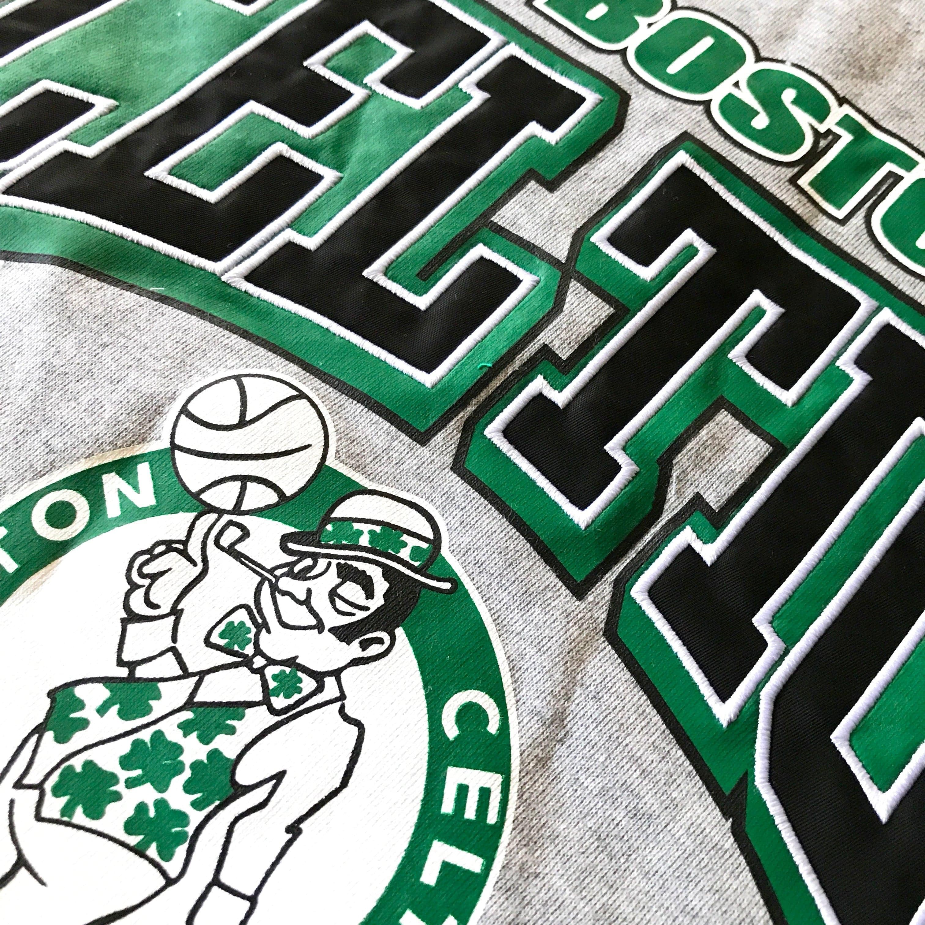 Mitchell And Ness Jumpers Boston Celtics Mitchell & Ness NBA All Over Champs Premium Crew Jumper - Grey