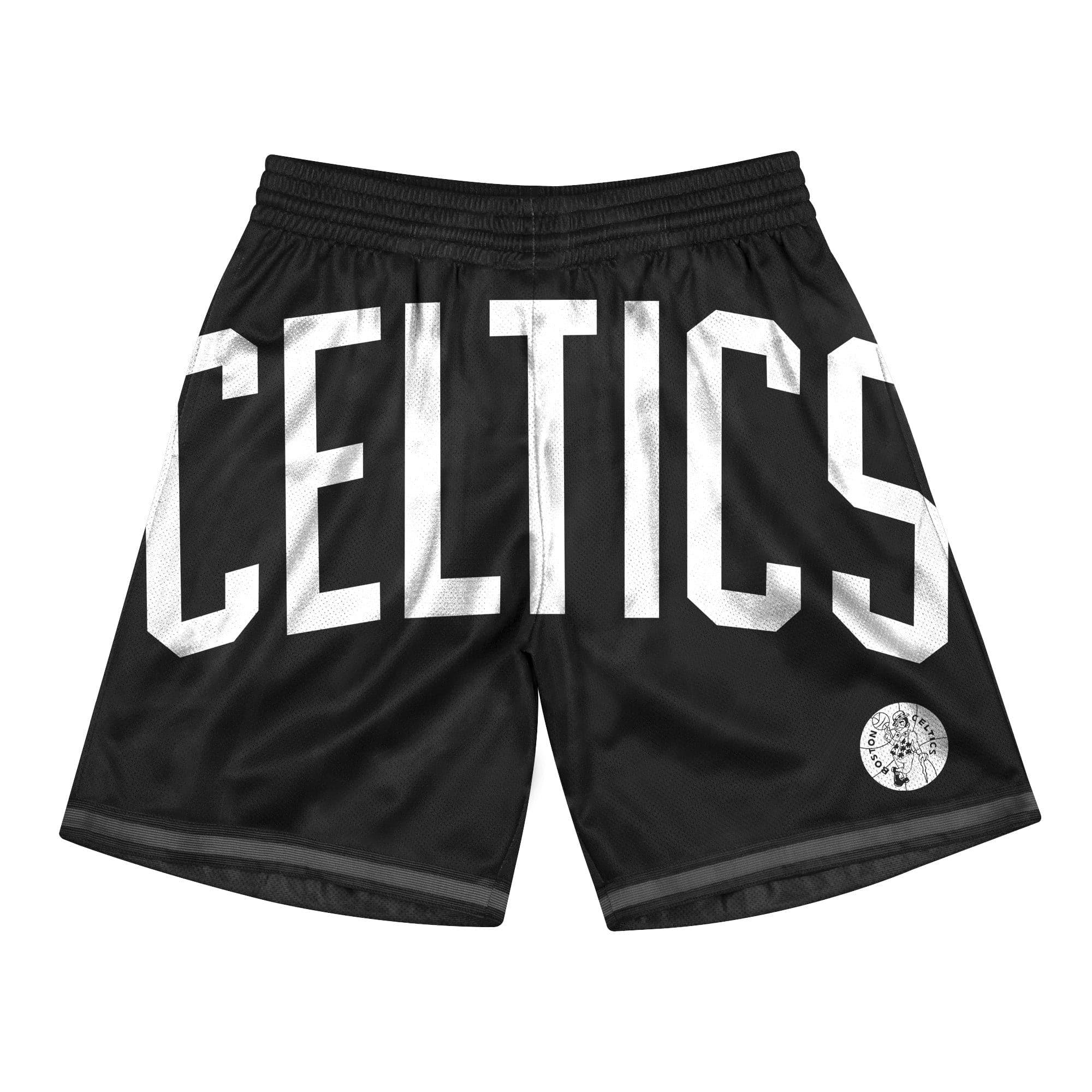 Mitchell And Ness Shorts Boston Celtics Mitchell & Ness NBA Big Face 3.0 Swingman Shorts - Black