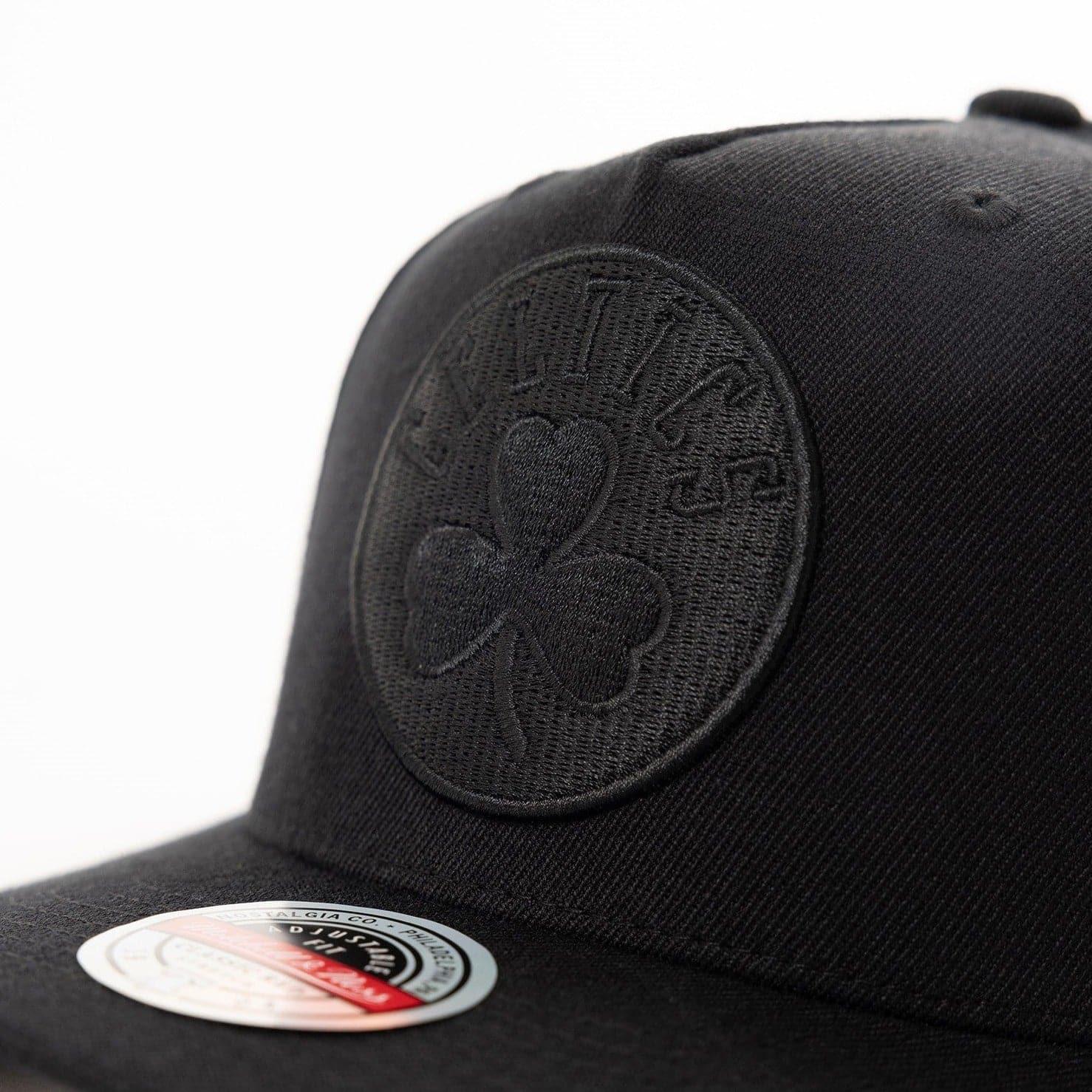 Mitchell And Ness Caps Boston Celtics Mitchell & Ness NBA Black On Black Classic Red Snapback Hat