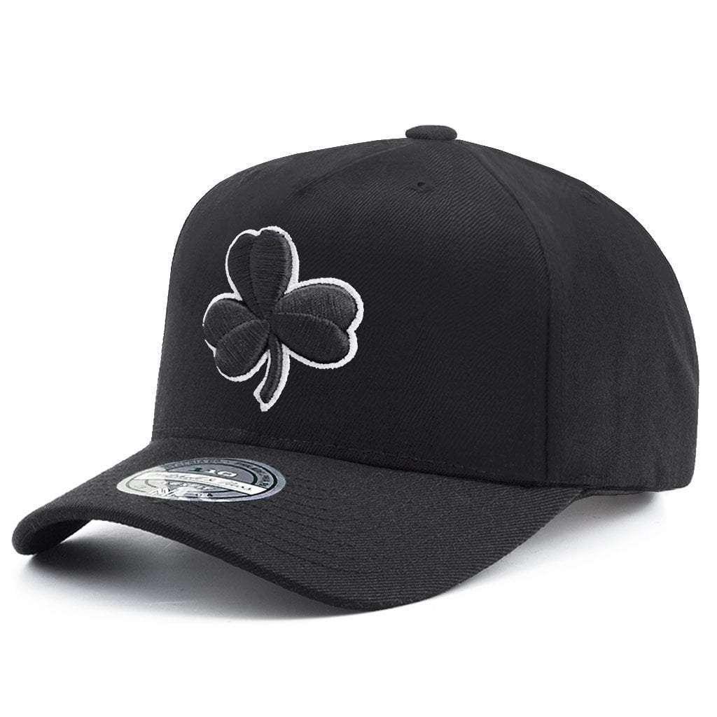 Mitchell And Ness Caps Boston Celtics Mitchell & Ness NBA Black & White HWC Logo 110 Curve Snapback Hat