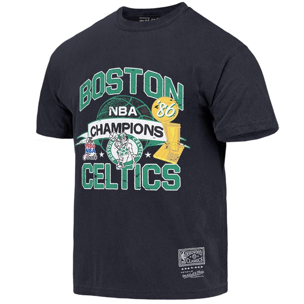 Mitchell And Ness T-Shirts Boston Celtics Mitchell & Ness NBA Champs History Vintage T-Shirt - Faded Black