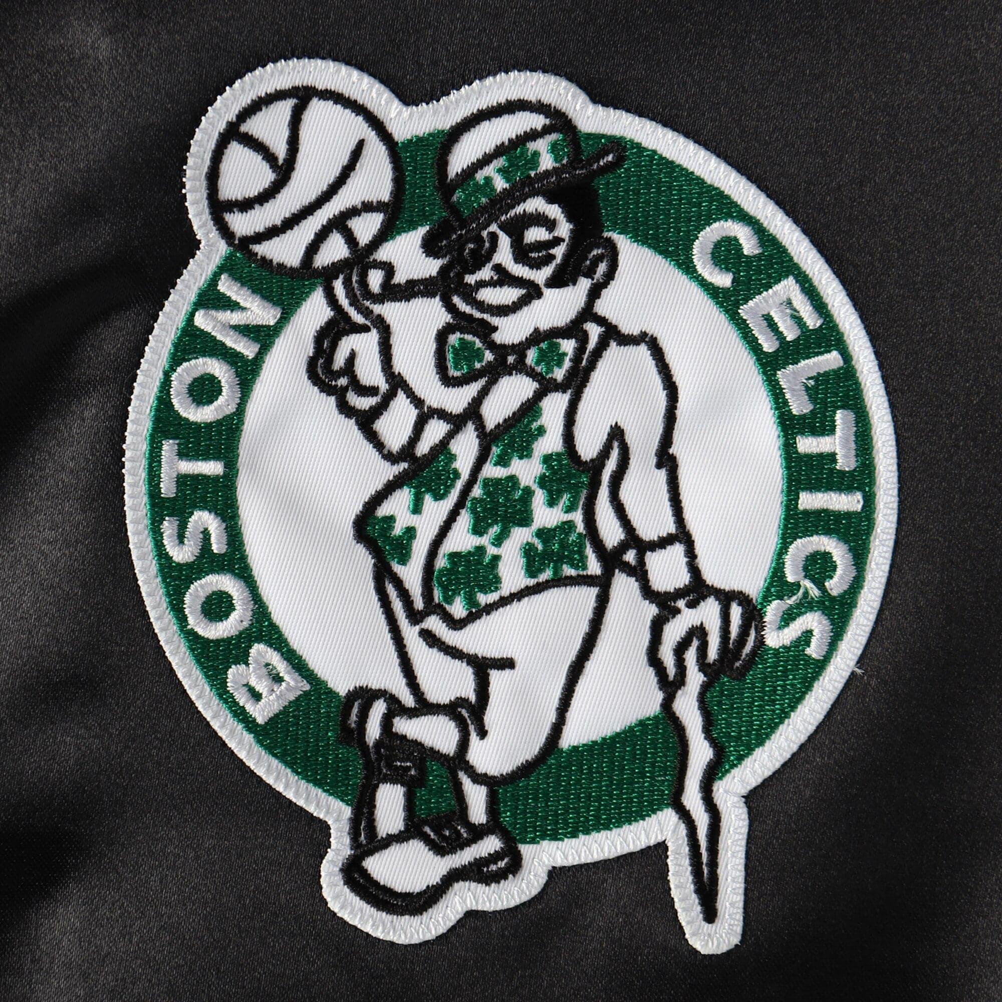 Mitchell And Ness Jackets Boston Celtics Mitchell & Ness NBA Colour Blocked Satin Jacket - Black