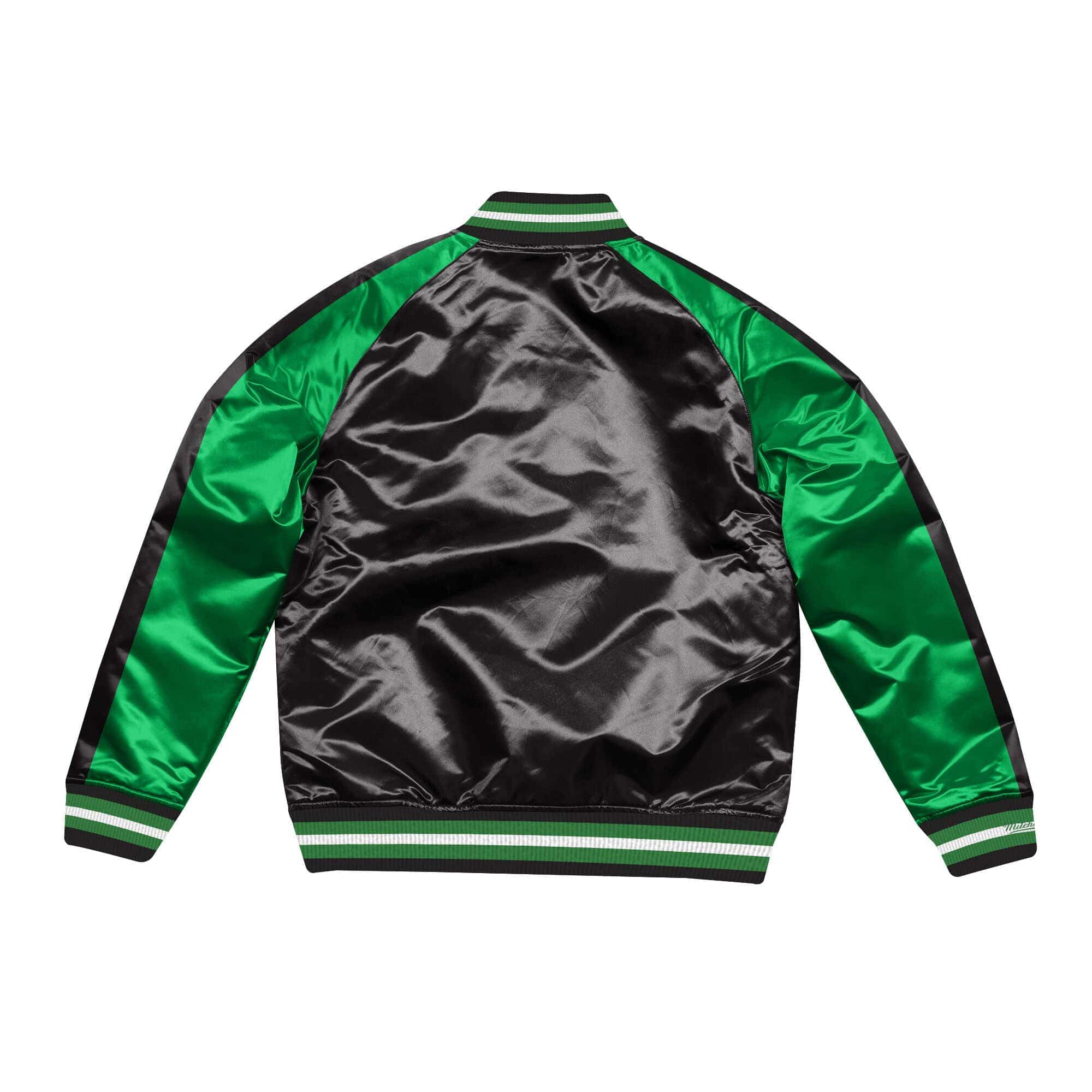 Mitchell And Ness Jackets Boston Celtics Mitchell & Ness NBA Colour Blocked Satin Jacket - Black