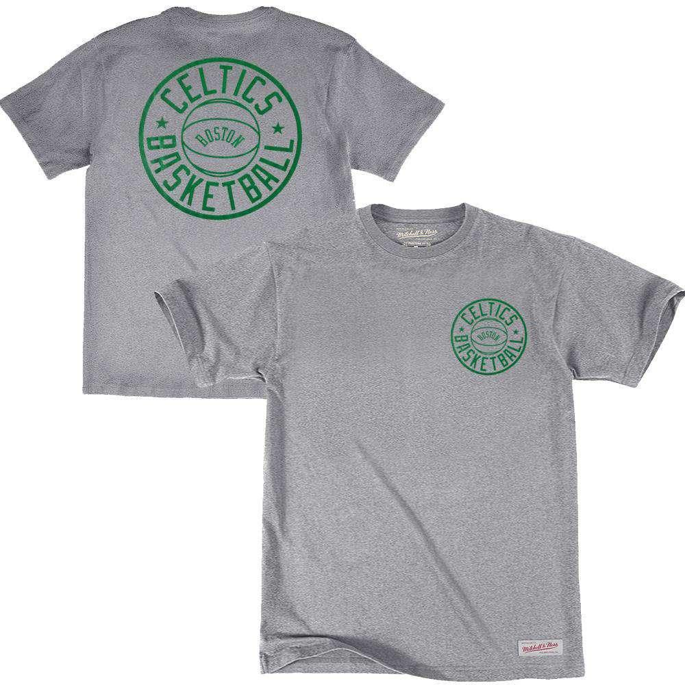 Mitchell And Ness T-Shirts Boston Celtics Mitchell & Ness NBA Full Circle T-Shirt - Grey Marle