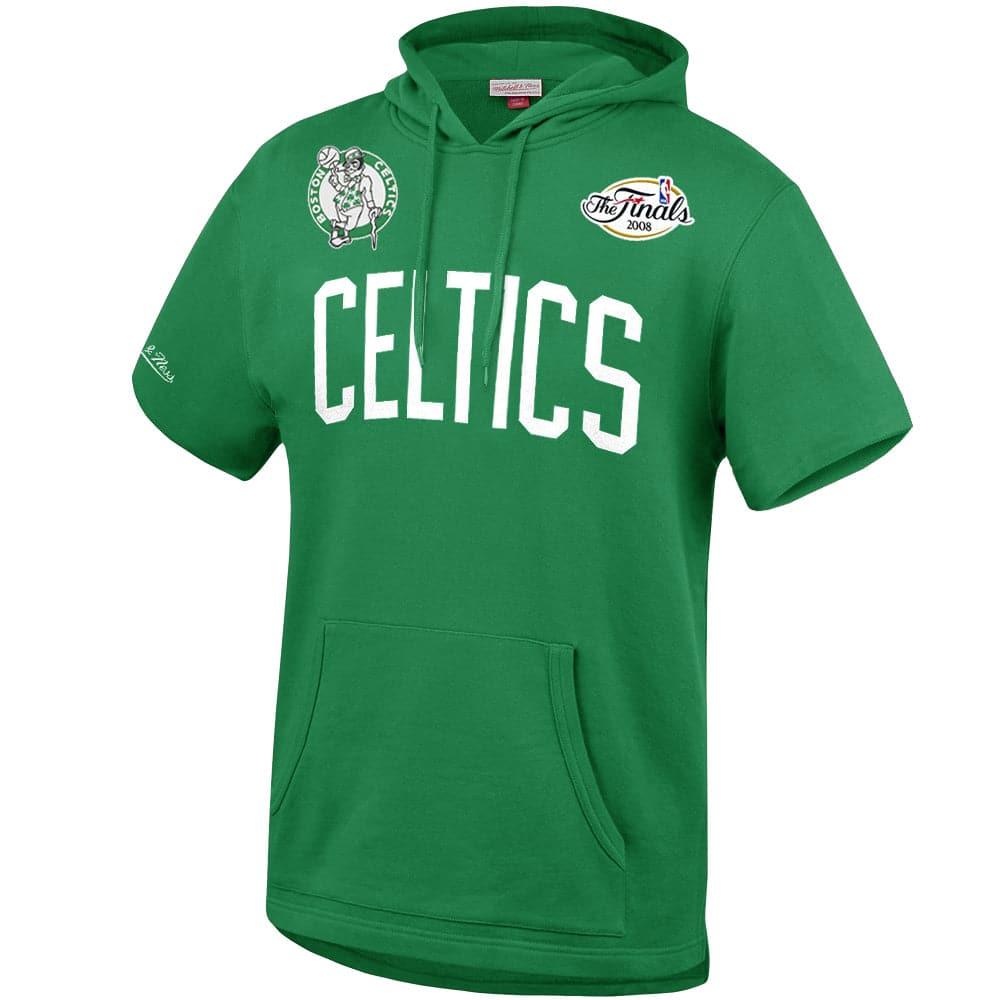 Mitchell And Ness Jumpers Boston Celtics Mitchell & Ness NBA HWC French Terry Short Sleeve Hoodie Jumper - Green