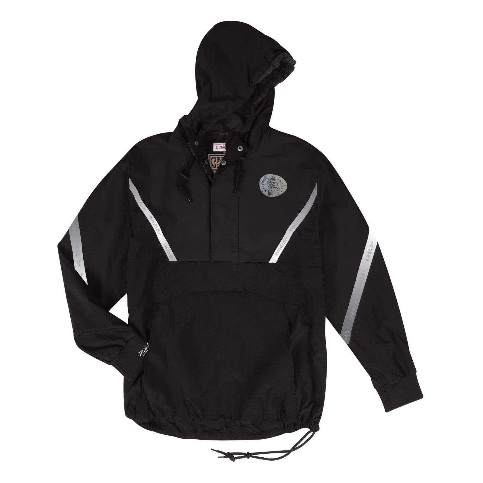 Mitchell And Ness Jackets Boston Celtics Mitchell & Ness NBA Reflective Half Zip Anorak Jacket - Black