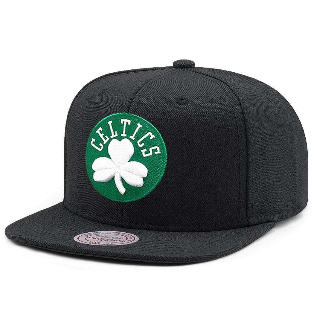 Mitchell And Ness Caps Boston Celtics Mitchell & Ness NBA Team High Crown Snapback Hat - Black
