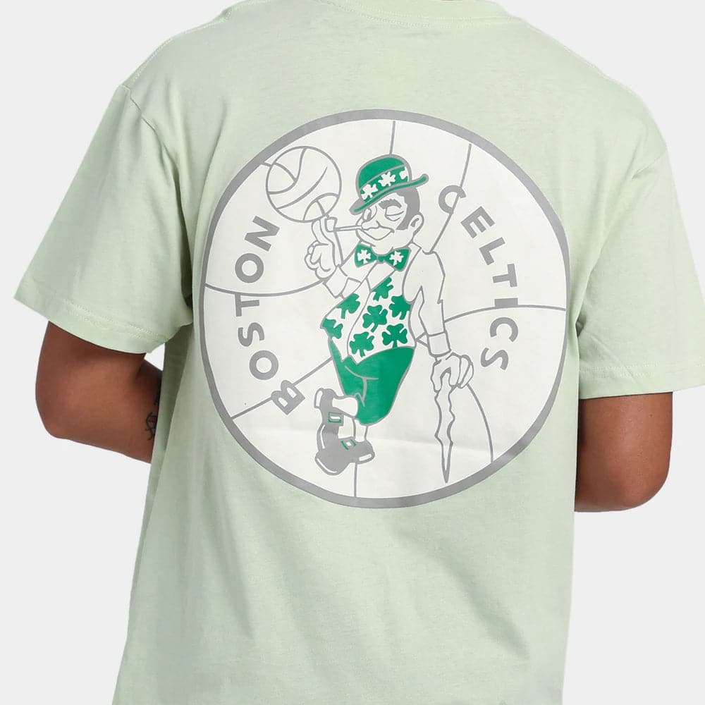 Mitchell And Ness T-Shirts Boston Celtics Mitchell & Ness NBA Tonal Logo T-Shirt - Light Green