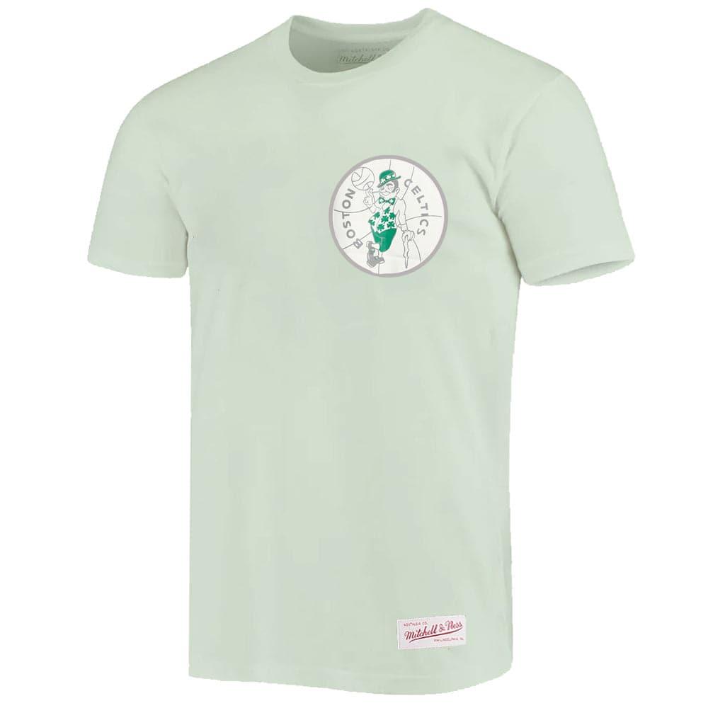 Mitchell And Ness T-Shirts Boston Celtics Mitchell & Ness NBA Tonal Logo T-Shirt - Light Green