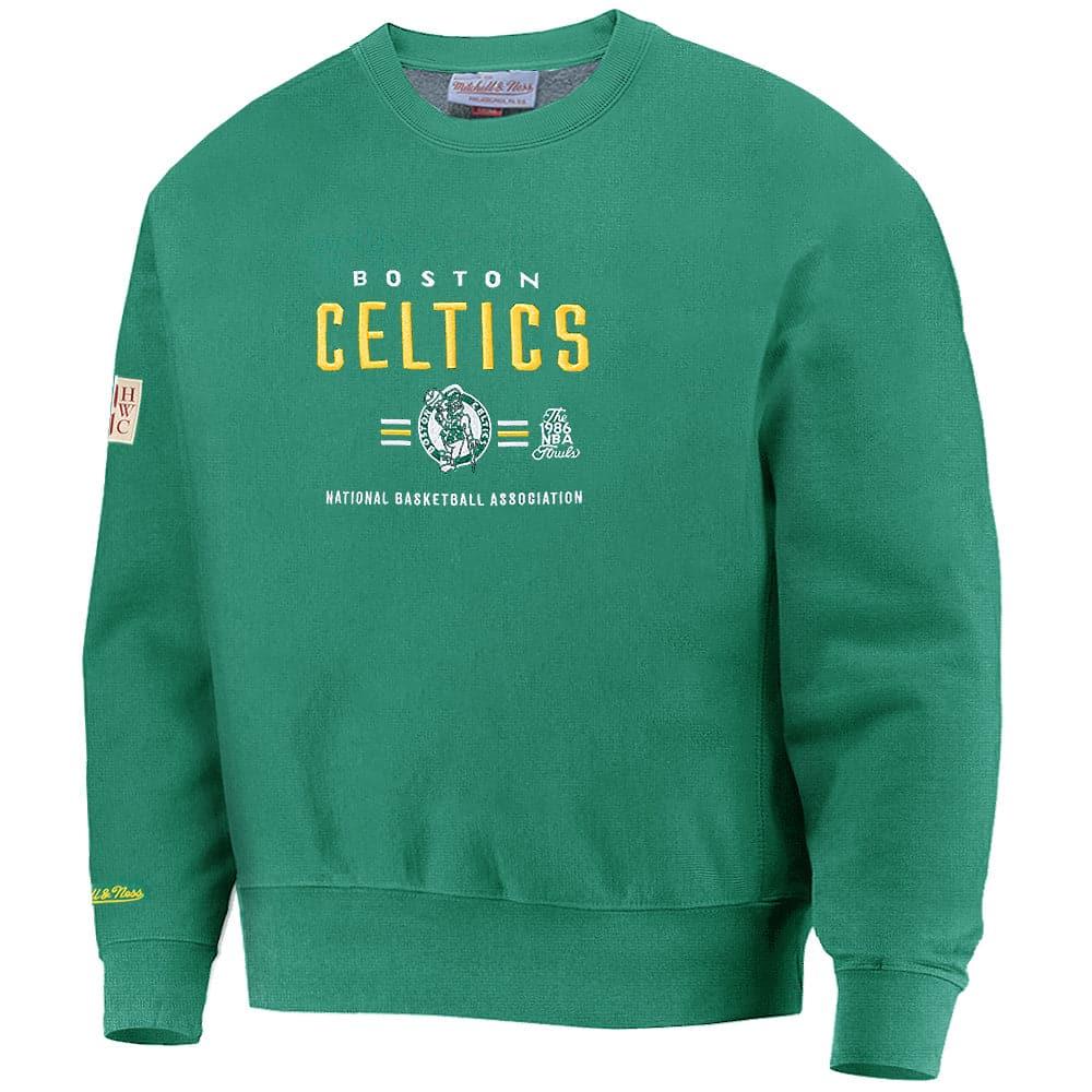Mitchell And Ness Jumpers Boston Celtics Mitchell & Ness NBA Zone Vintage Crew Jumper - Faded Green