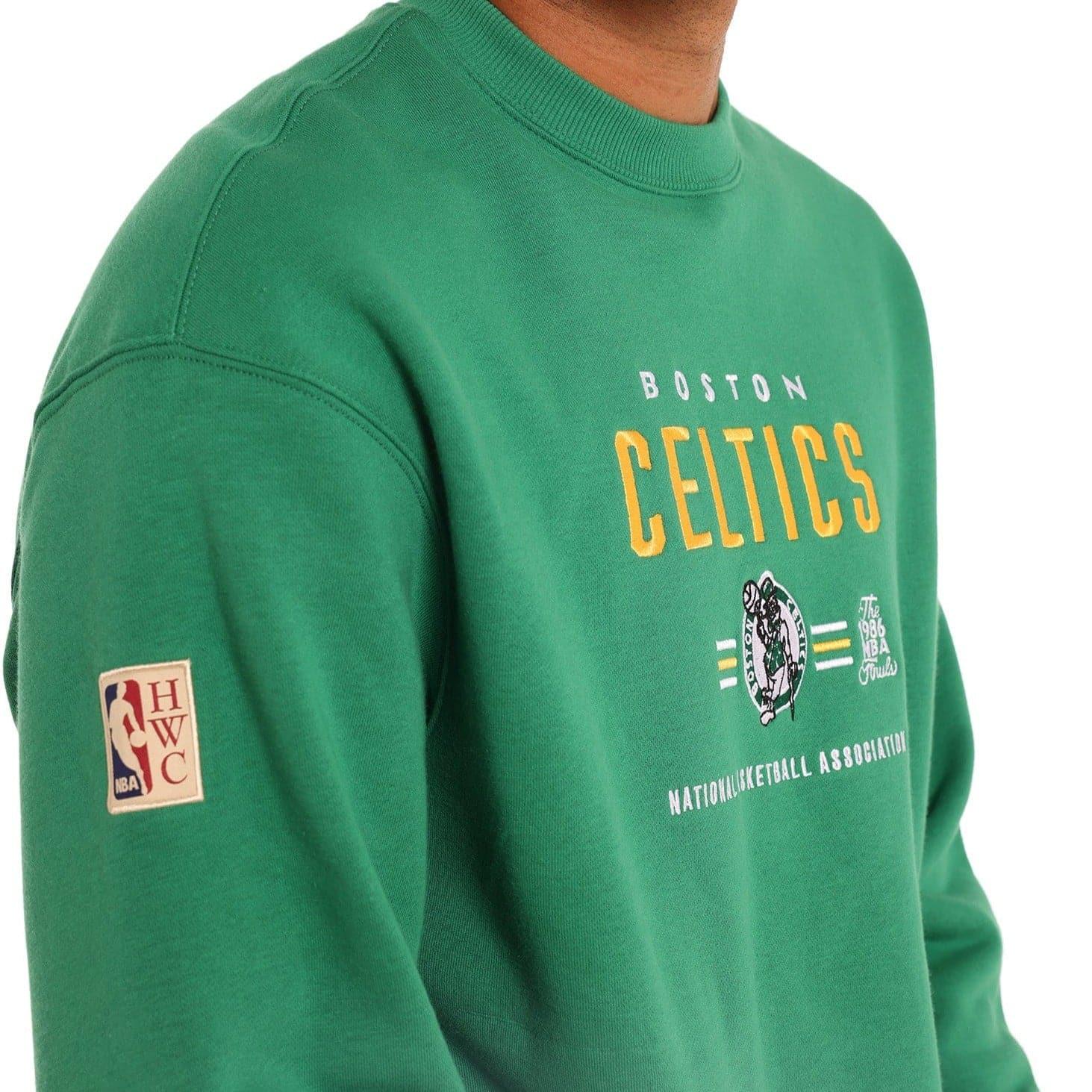 Mitchell And Ness Jumpers Boston Celtics Mitchell & Ness NBA Zone Vintage Crew Jumper - Faded Green
