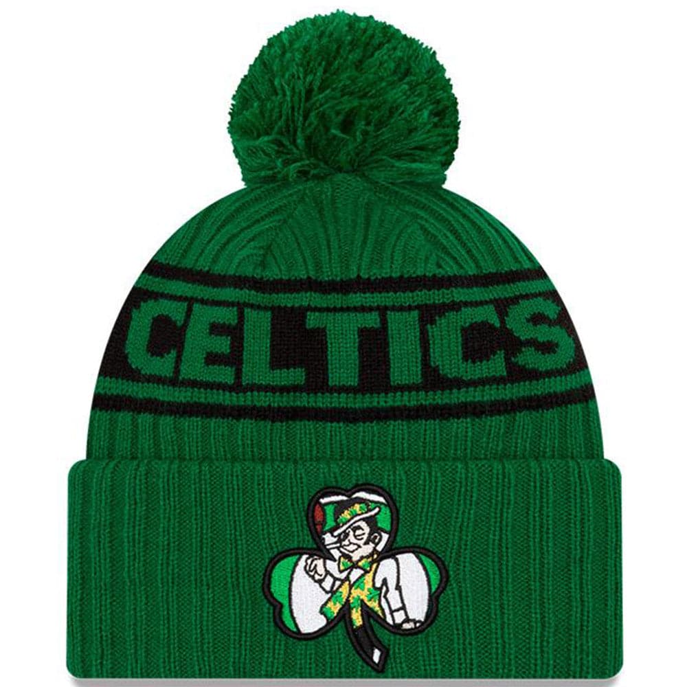 New Era Beanies Boston Celtics New Era NBA 2021 Draft Pom Knit Beanie - Green