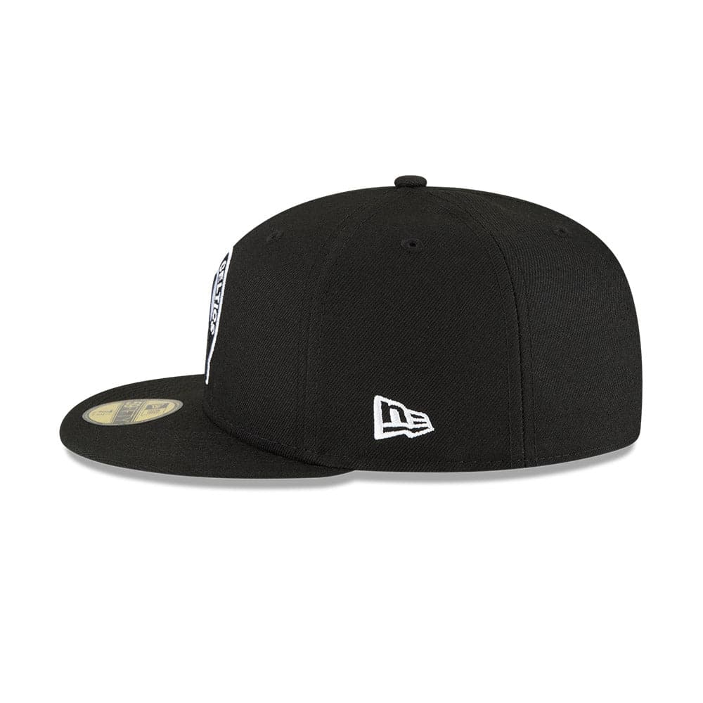 New Era Caps Boston Celtics New Era NBA 21-22 Back Half Monochrome 59FIFTY Fitted Hat - Black