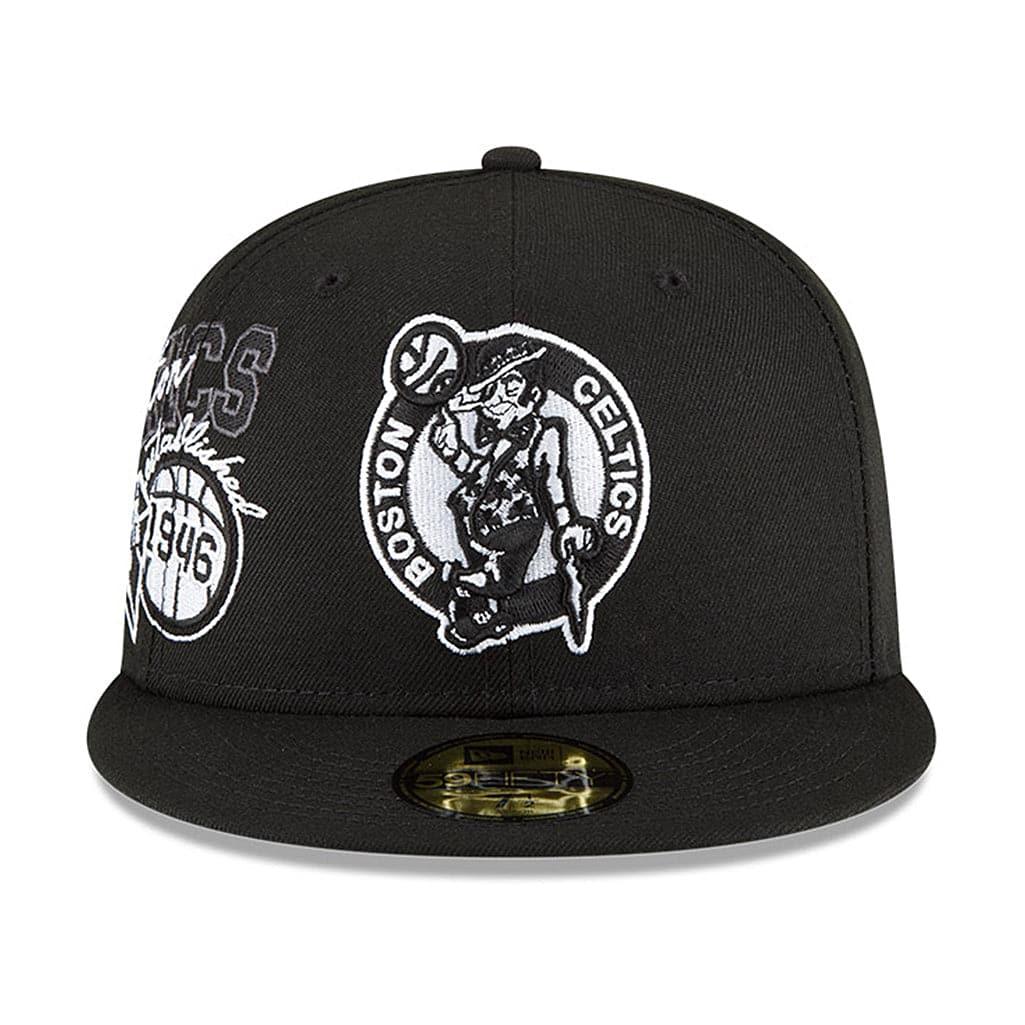 New Era Caps Boston Celtics New Era NBA 21-22 Back Half Monochrome 59FIFTY Fitted Hat - Black