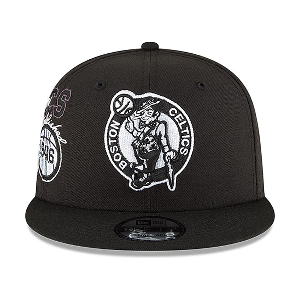 New Era Caps Boston Celtics New Era NBA 21-22 Back Half  Monochrome 9FIFTY Snapback Hat - Black