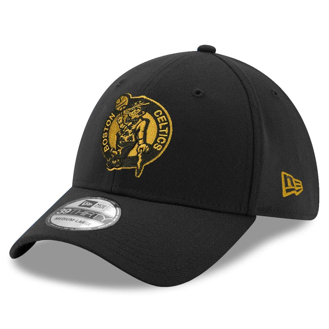 New Era Caps Boston Celtics New Era NBA Amber Logo 39THIRTY Curve Hat - Black