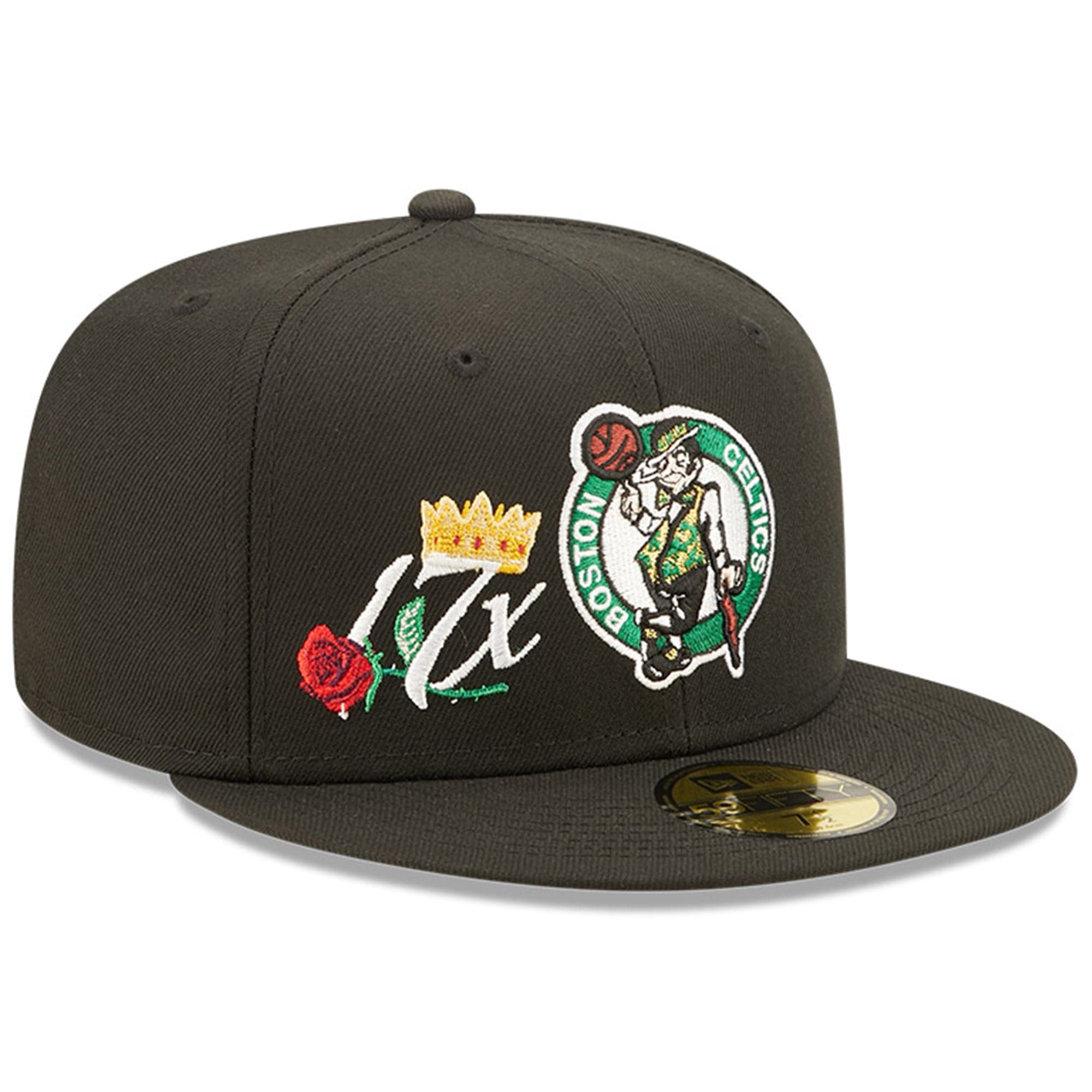 New Era Caps Boston Celtics New Era NBA Crown Champs 59FIFTY Fitted Hat - Black