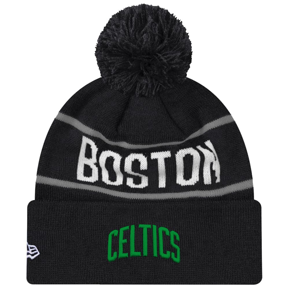 New Era Beanies Boston Celtics New Era NBA Grey Stripe Team Cuffed Knit Beanie - Black
