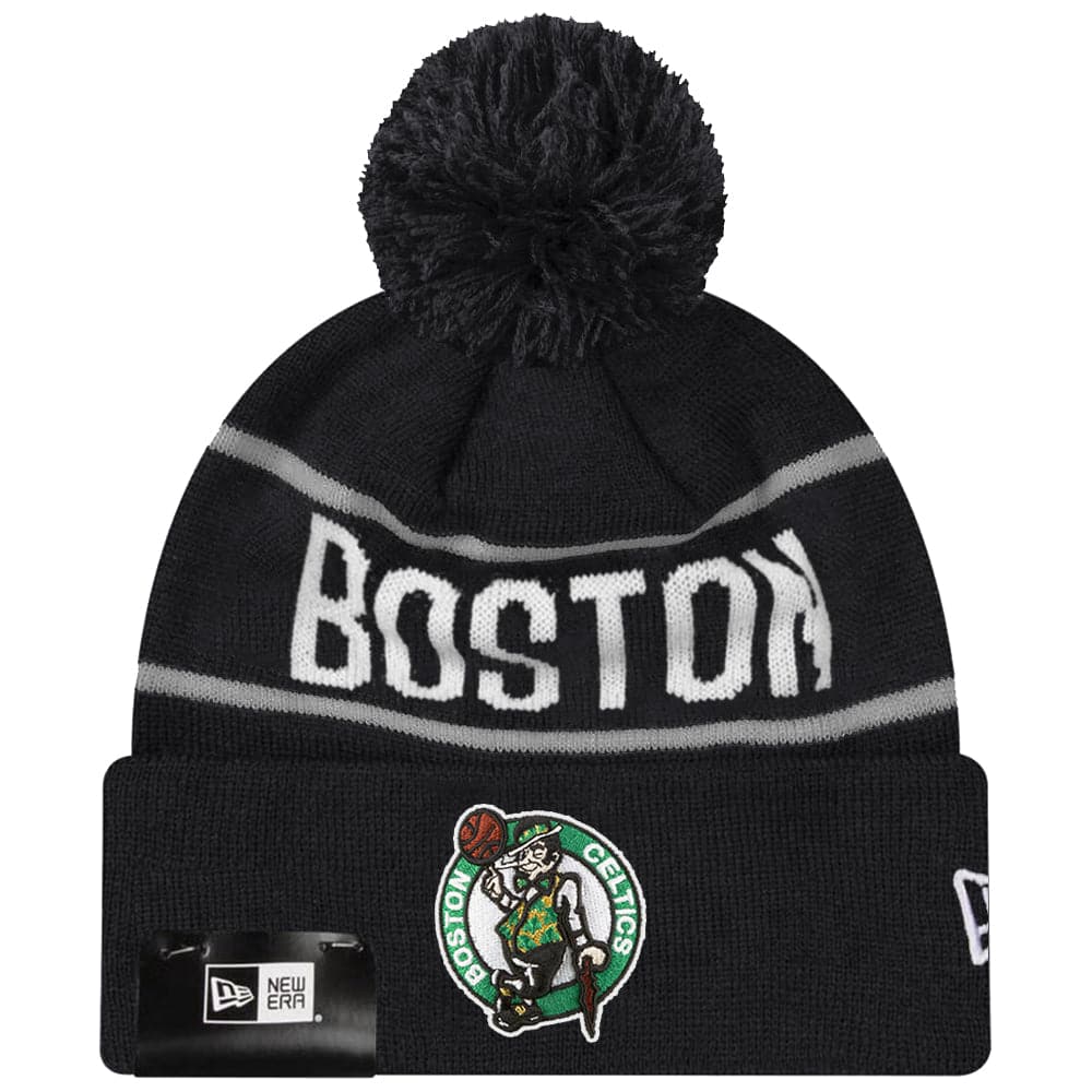 New Era Beanies Boston Celtics New Era NBA Grey Stripe Team Cuffed Knit Beanie - Black