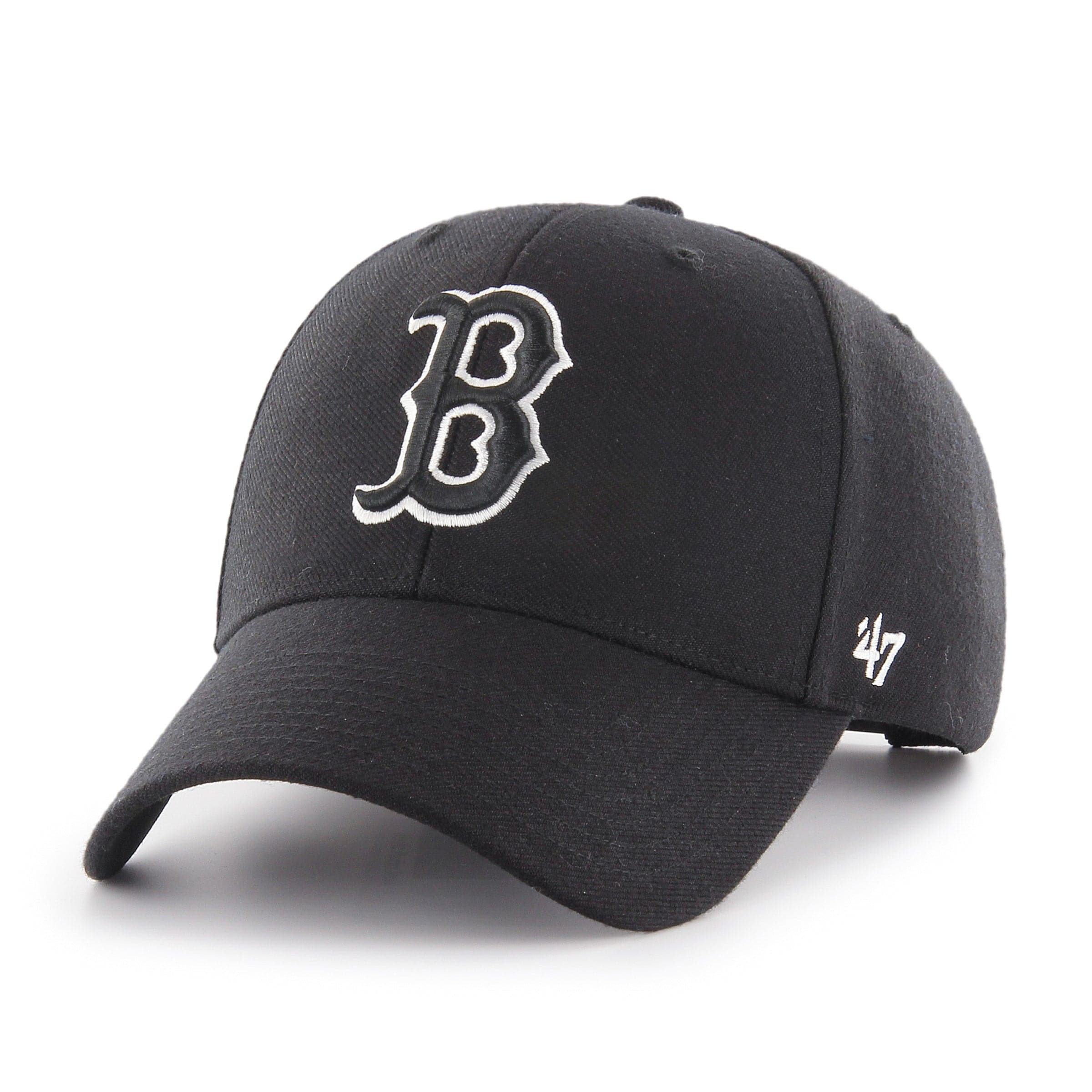 47 Brand Caps Boston Red Sox '47 MLB Monochrome MVP Curve Snapback Hat - Black