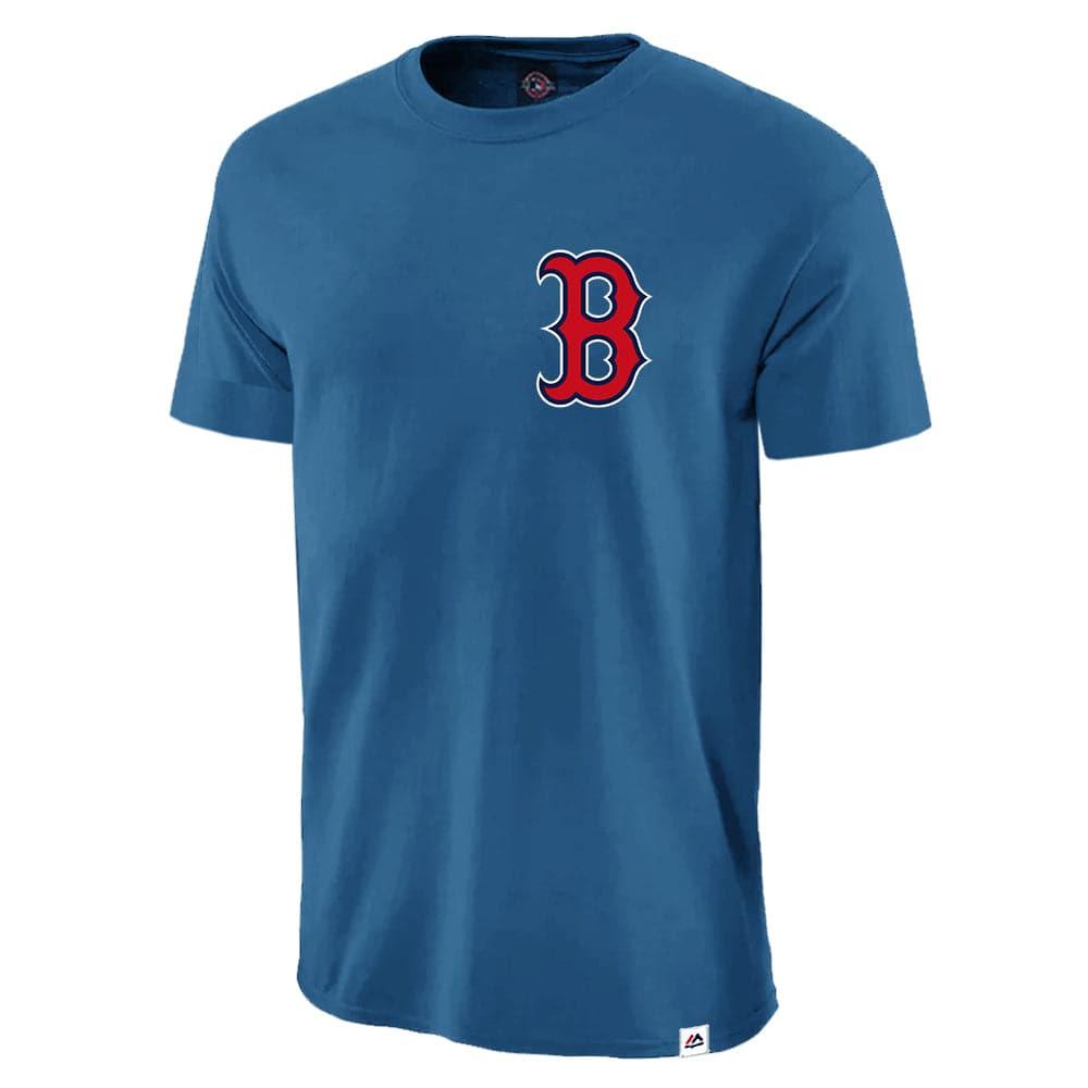 Majestic Athletic T-Shirts Boston Red Sox Majestic MLB Jeaner Logo T-Shirt - Faience Blue