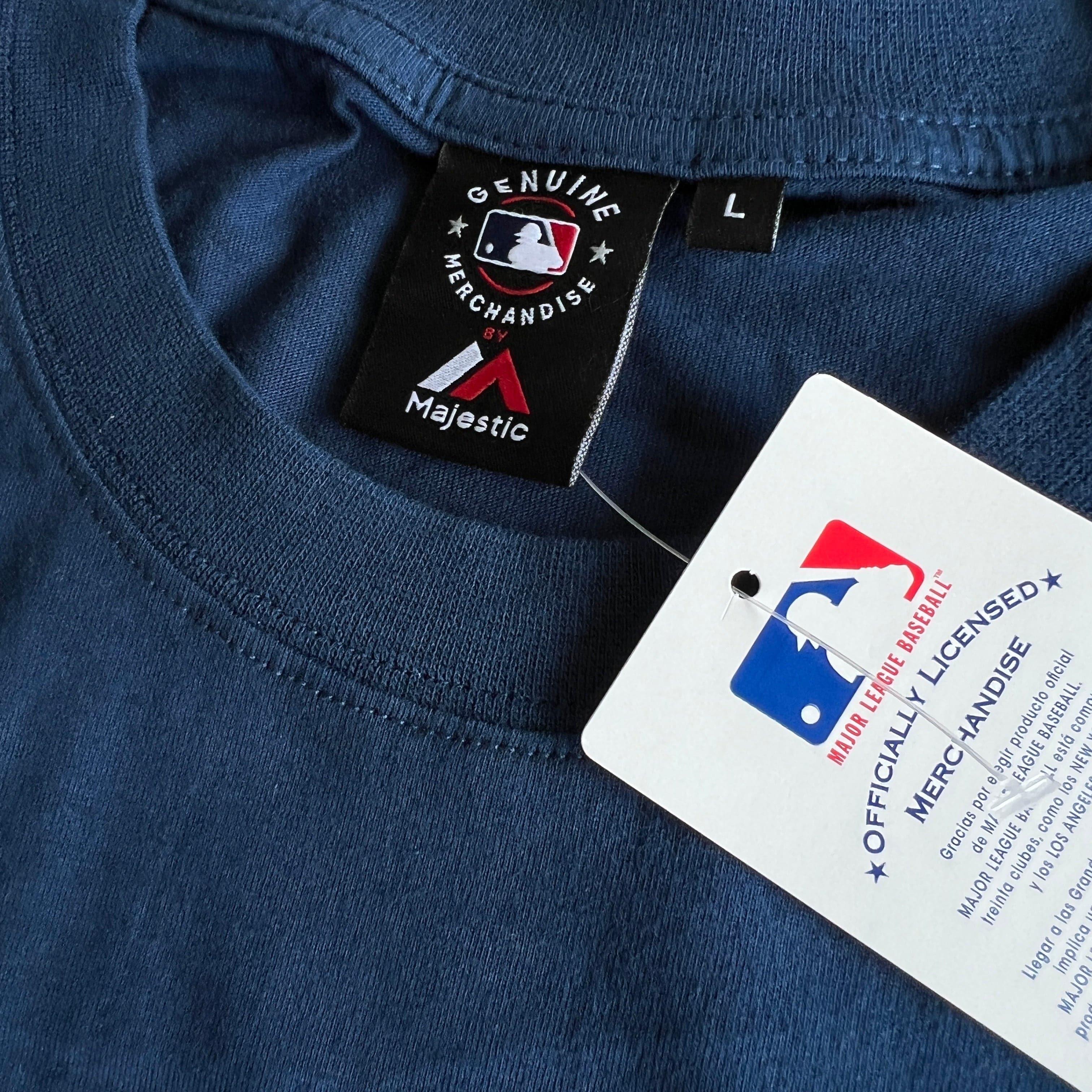 Majestic Athletic T-Shirts Boston Red Sox Majestic MLB World Series Long Sleeve Vintage T-Shirt - Navy