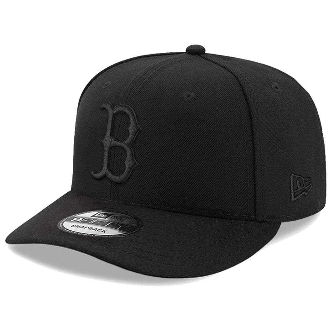 New Era Caps Boston Red Sox New Era MLB Black On Black Pre-Curved 9FIFTY Snapback Hat
