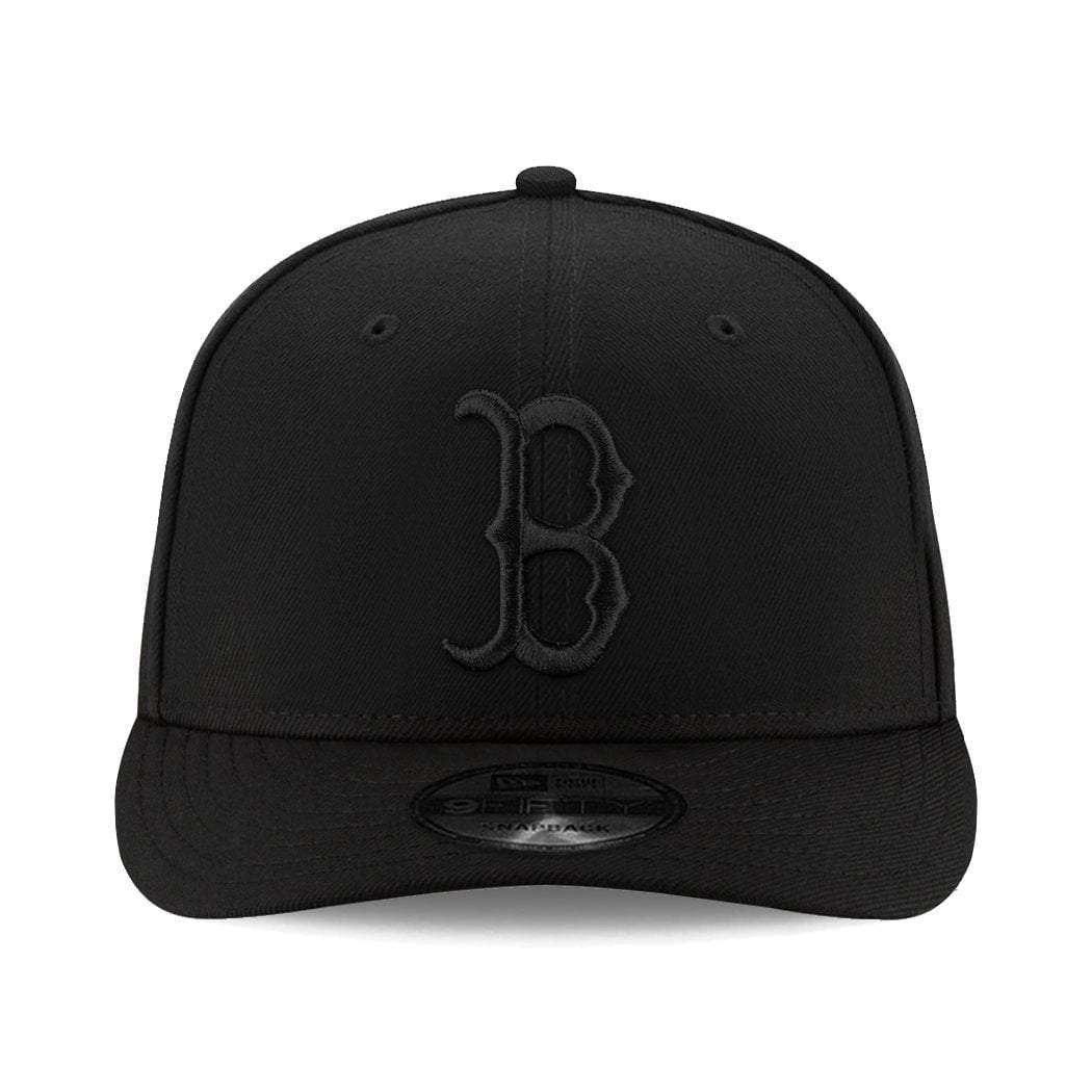 New Era Caps Boston Red Sox New Era MLB Black On Black Pre-Curved 9FIFTY Snapback Hat