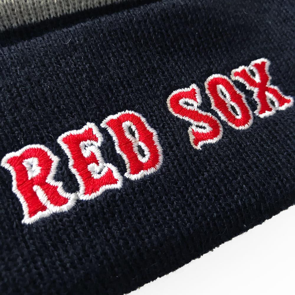 New Era Beanies Boston Red Sox New Era MLB Grey Stripe Knit Beanie - Navy