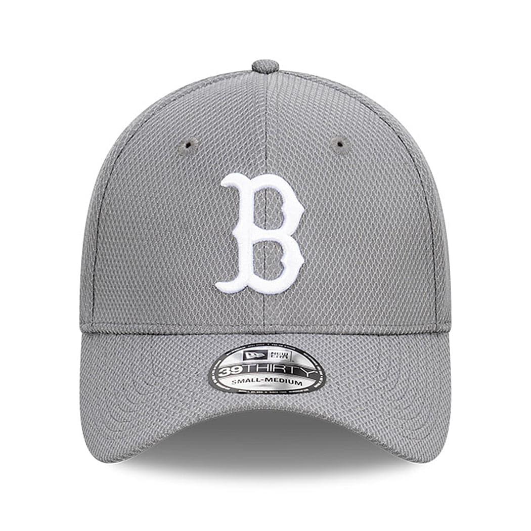 New Era Caps Boston Red Sox New Era MLB Team Storm Diamond Era 39THIRTY Flex Fiit Curve Hat - Grey