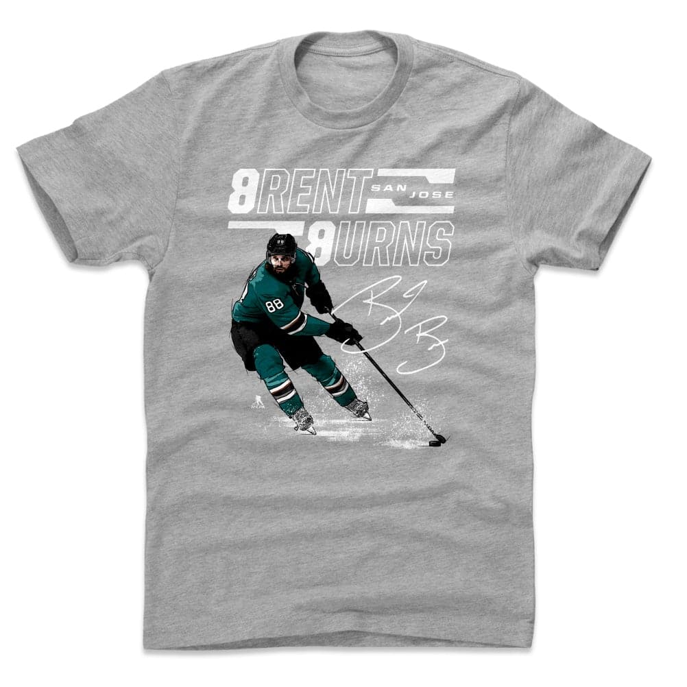 500 Level T-Shirts Brent Burns San Jose Sharks 500 Level NHL Offset T-Shirt - Heather Grey
